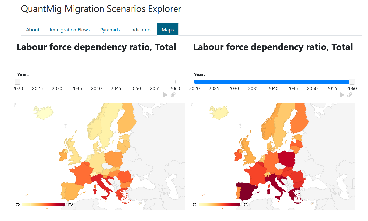 QuantMig Scenario Explorer screenshot